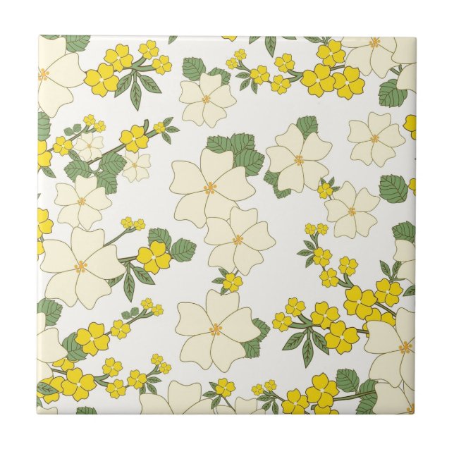 yellow flower pattern tile (Front)