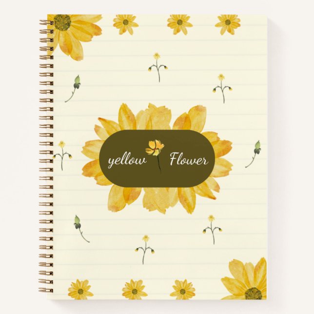 Yellow Flower Personalised Notebook (Front)