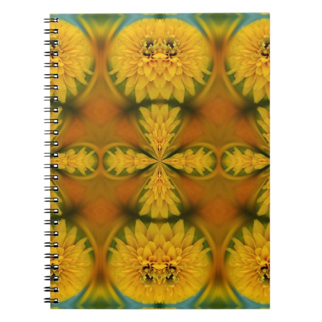 Yellow Flower Petals Abstract Art Notebook (Front)