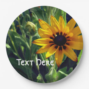 Yellow Flower Photo Custom Paper Plates