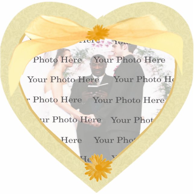 Yellow Flower Photo Frame Standing Photo Sculpture (Front)