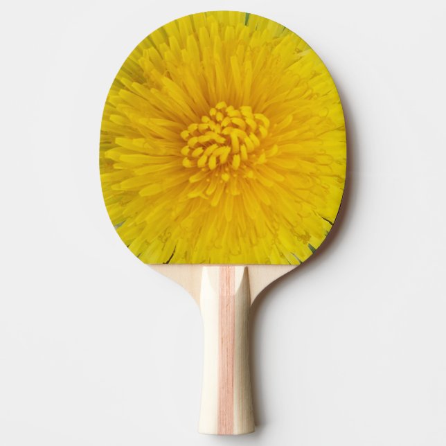Yellow Flower Ping Pong Paddle, Red Rubber Back Ping Pong Paddle (Front)