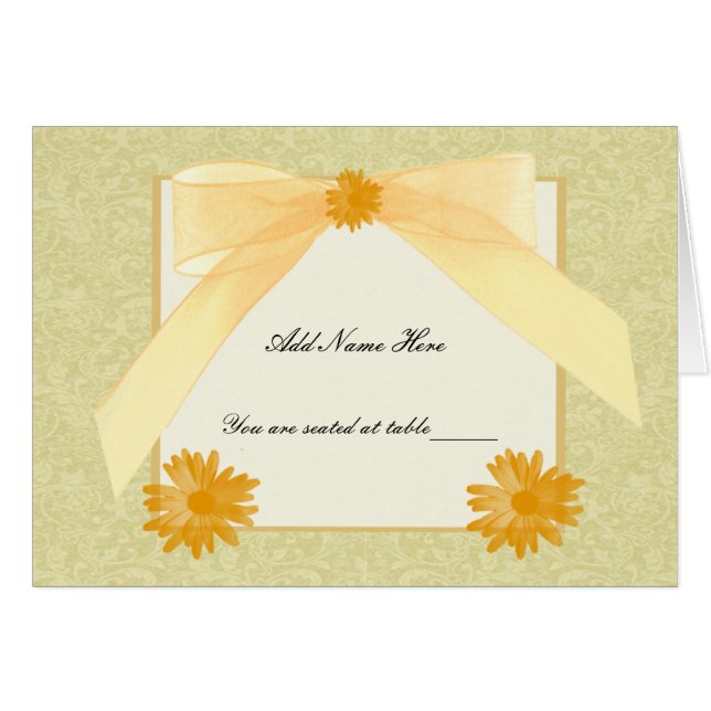 Yellow Flower Place Cards (Front Horizontal)