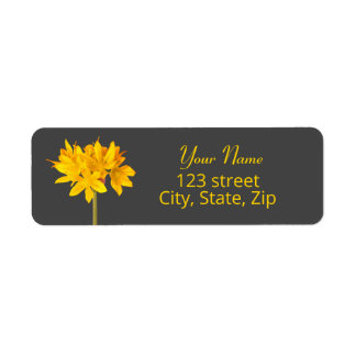 Yellow flower return address label