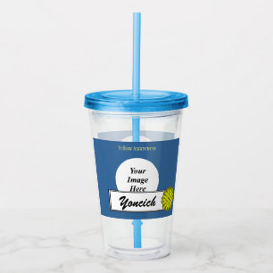 Yellow Flower Ribbon by Kenneth Yoncich Acrylic Tumbler