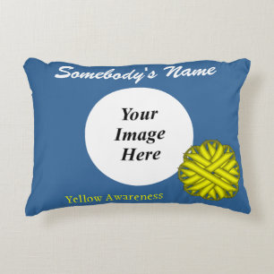 Yellow Flower Ribbon Template by Kenneth Yoncich Decorative Cushion