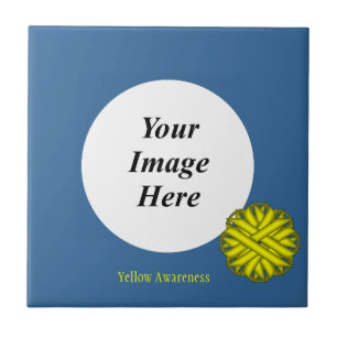 Yellow Flower Ribbon Template by Kenneth Yoncich Tile