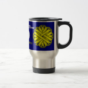 Yellow Flower Ribbon Tmpl by Kenneth Yoncich Travel Mug