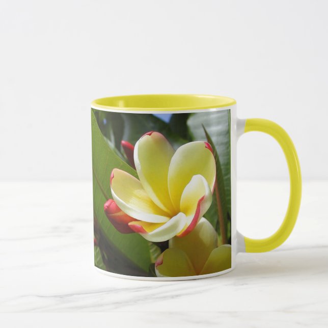 yellow flower ringer ceramic mug (Right)