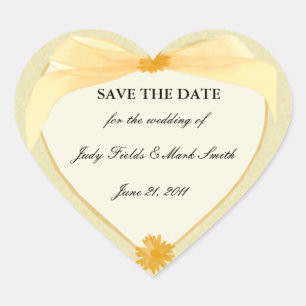 Yellow Flower Save The Date Stickers