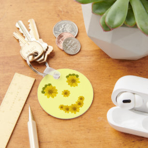 Yellow Flower Smile Key Ring