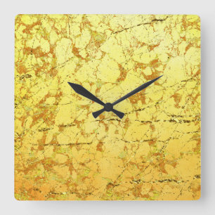 Yellow Flower Square Wall Clock