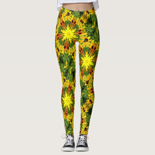 yellow flower- stars green leggings