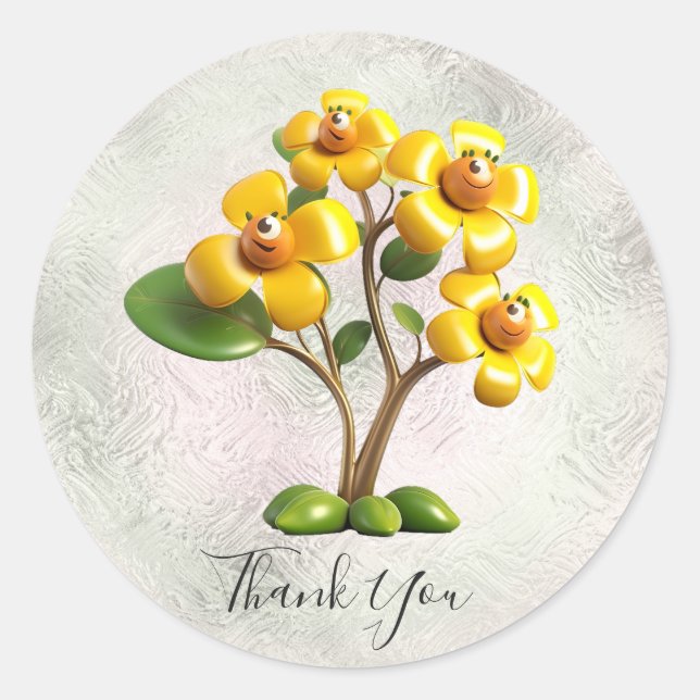 Yellow Flower Sticker (Front)