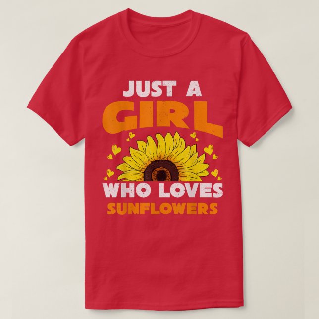 Yellow Flower Sunflower Lover Girls Women Sunshine T-Shirt (Design Front)