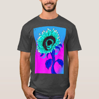 Yellow Flower Synthwave Retro Vaporwave Sunflower T-Shirt