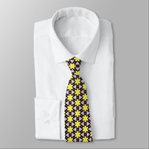Yellow Flower Terrazzo Pattern Tie