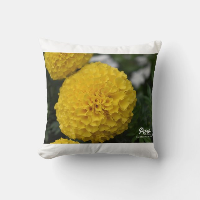 Yellow flower throw pillow (Front)