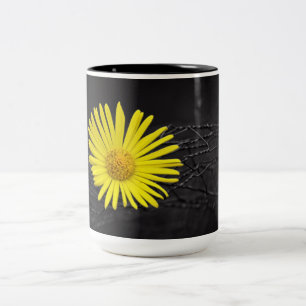 Yellow Flower Two-Tone Coffee Mug