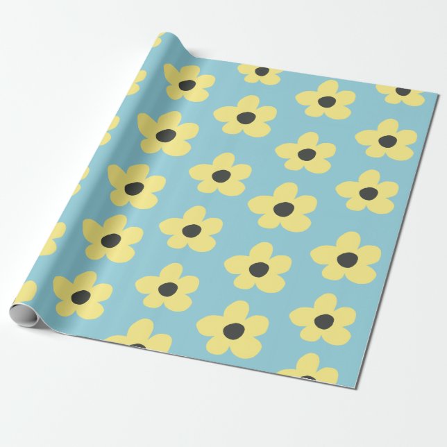 Yellow Flower  Wrapping Paper (Unrolled)