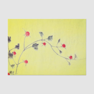 YELLOW FLOWERED Tissue Paper