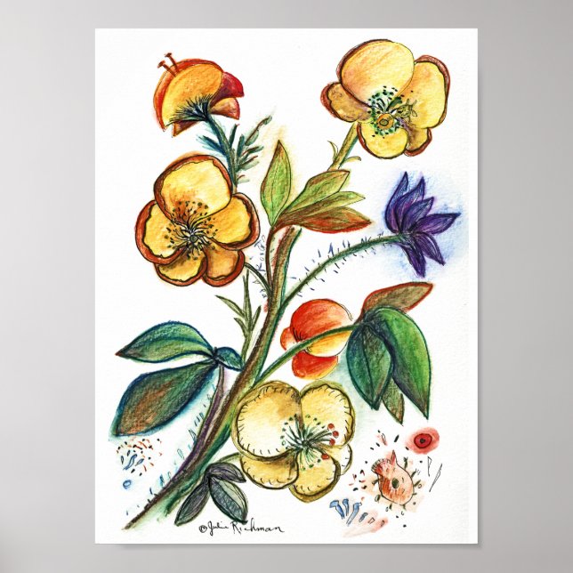 Yellow Flowers 64Poster-A Poster (Front)