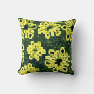 Yellow Flowers Against Black Cushion