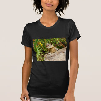 Yellow Flowers and cute  little Chipmunk T-Shirt