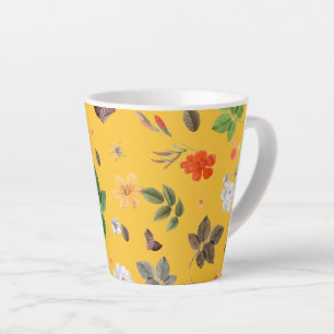 Yellow Flowers and White Roses 10 Latte Mug