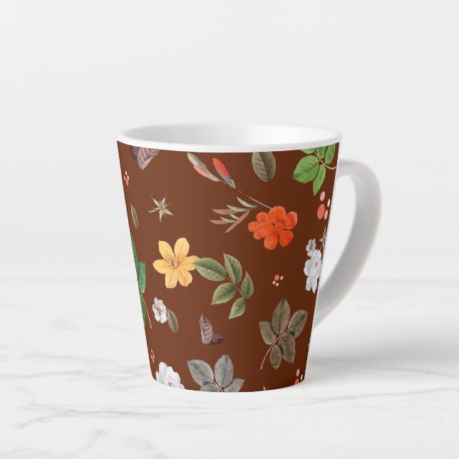 Yellow Flowers and White Roses 12 Latte Mug (Right Angle)