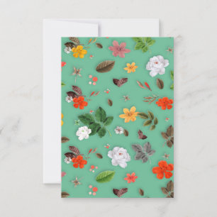 Yellow Flowers and White Roses 14 Thank You Card