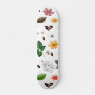 Yellow Flowers and White Roses 15 Skateboard