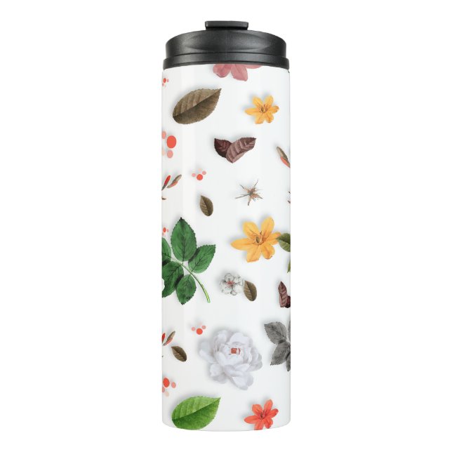 Yellow Flowers and White Roses 15 Thermal Tumbler (Front)