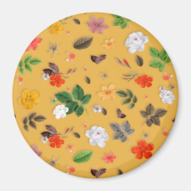 Yellow Flowers and White Roses 20 Magnet (Front)