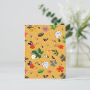 Yellow Flowers and White Roses 20 Postcard