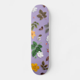 Yellow Flowers and White Roses 21 Skateboard