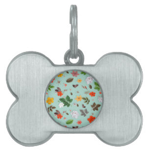 Yellow Flowers and White Roses 22 Pet ID Tag