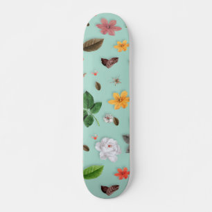 Yellow Flowers and White Roses 22 Skateboard