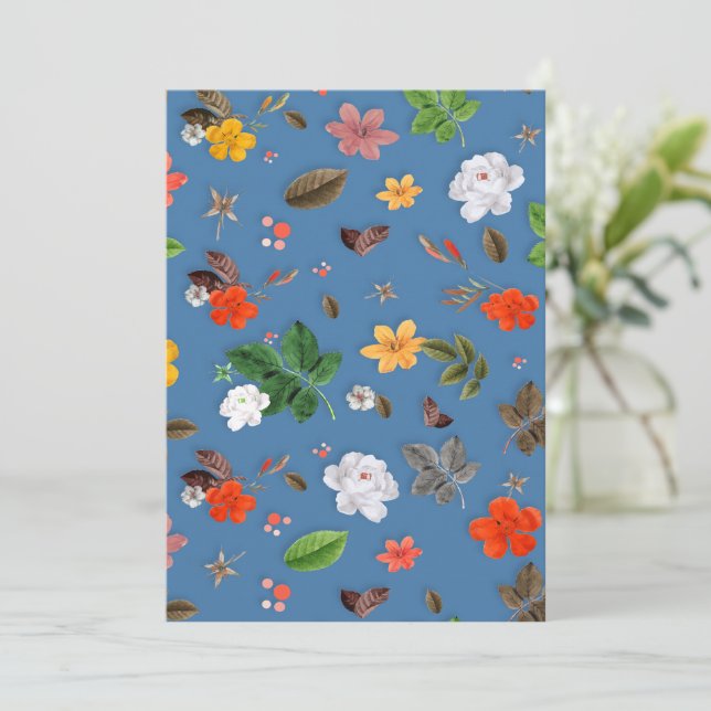 Yellow Flowers and White Roses 23 Thank You Card (Standing Front)