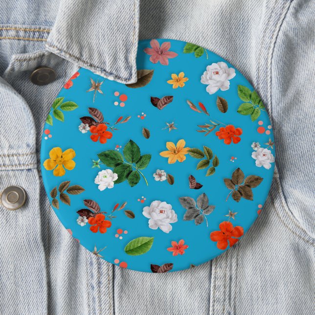 Yellow Flowers and White Roses 24 6 Cm Round Badge (In Situ)