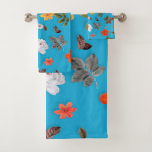 Yellow Flowers and White Roses 24 Bath Towel Set
