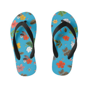 Yellow Flowers and White Roses 24 Kid's Flip Flops