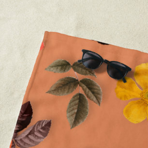 Yellow Flowers and White Roses 25 Beach Towel