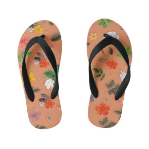 Yellow Flowers and White Roses 25 Kid's Flip Flops