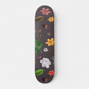 Yellow Flowers and White Roses 26 Skateboard