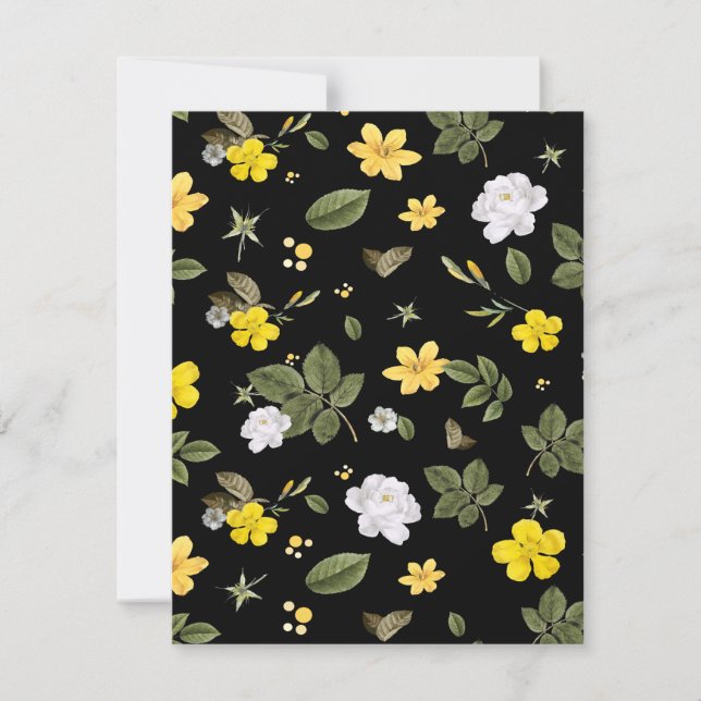 Yellow Flowers and White Roses 2 Card (Front)