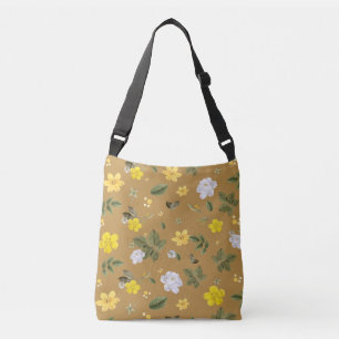 Yellow Flowers and White Roses 4 Crossbody Bag