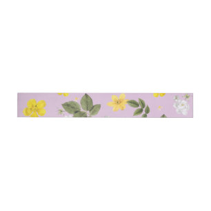 Yellow Flowers and White Roses 5 Wraparound Address Label