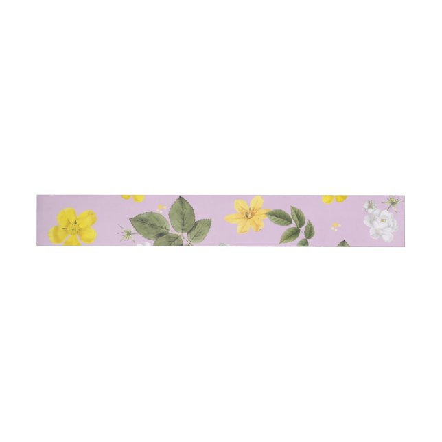 Yellow Flowers and White Roses 5 Wraparound Address Label (Individual)