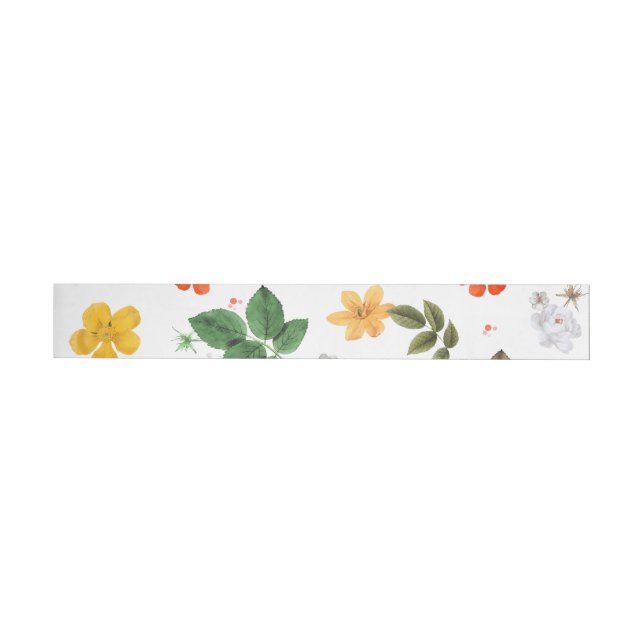 Yellow Flowers and White Roses 7 Wrap Around Label (Individual)